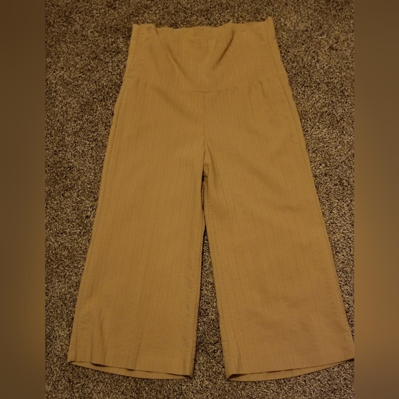NY Invasion tan ribbed culottes,  size 9. - Picture 1 of 2